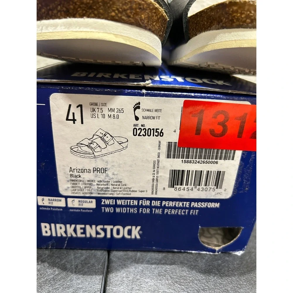 Birkenstock Arizona PROF Leather Black EU 41 US L10 M8 Unisex